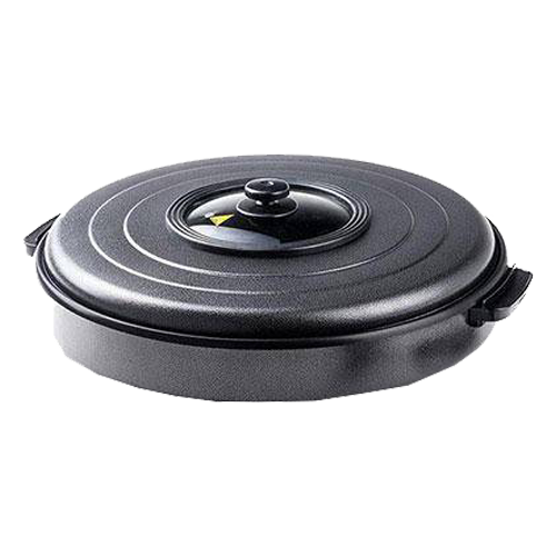 Kook Dutch Oven with Lid, Enameled Cast Iron, 3.4 Qt, Black