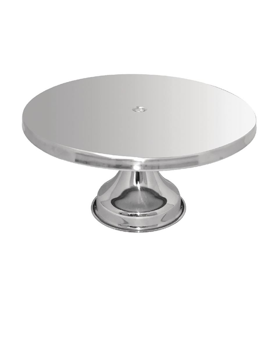 Paderno 47101-31 Revolving Stainless Steel Cake Stand - 12 1/8 Dia.