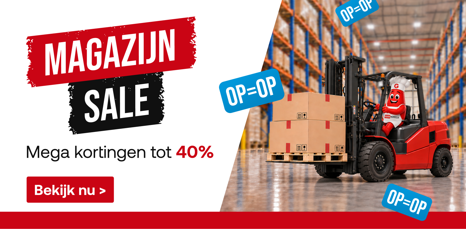 Magazijn sale bij Goos Horeca